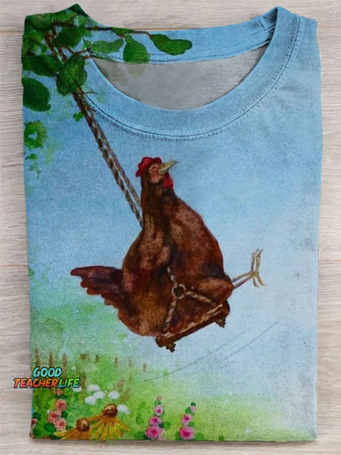 Funny Chick Printed Casual T-shirt