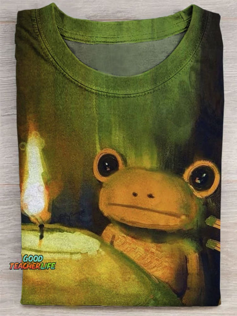 Frog Art Print Casual T-shirt