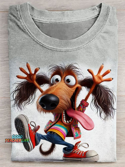 Funny Dog print Casual T-shirt