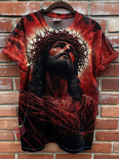 Jesus Print Casual T-shirt