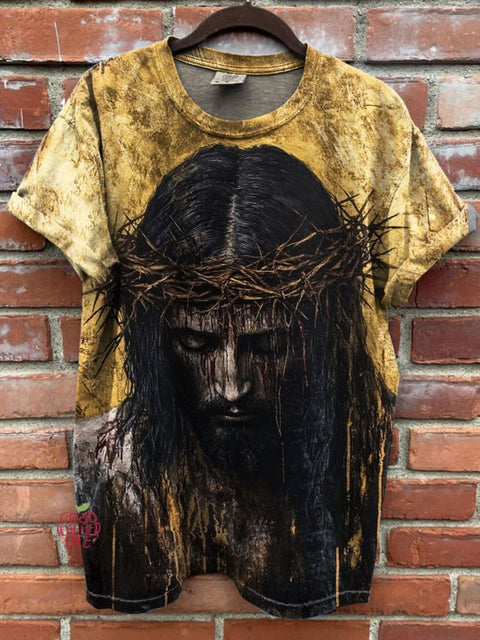 Jesus Print Casual T-shirt