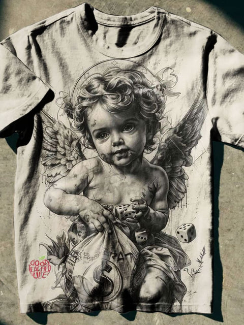 Dark Angel Print Casual T-shirt