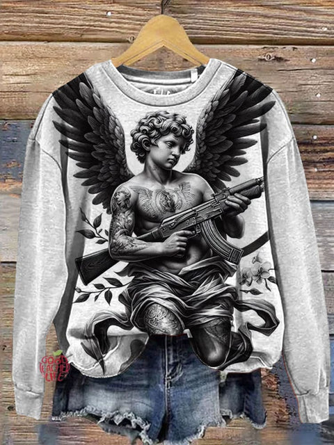 Dark Angel Print Casaul Sweashirt