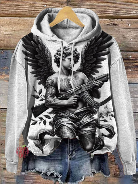 Dark Angel Print Casual  Sweatshirt