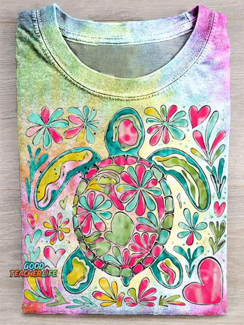 Summer Turtle Printed Casual Top