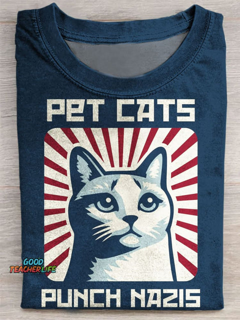 Funny Cat Print Casual T-shirt