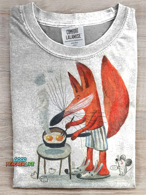 Funny Fox Printed Casual T-shirt