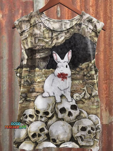 Horror Print 100% Cotton Casual Tank Top