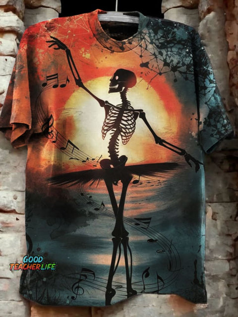 Skeleton Print Casual T-shirt