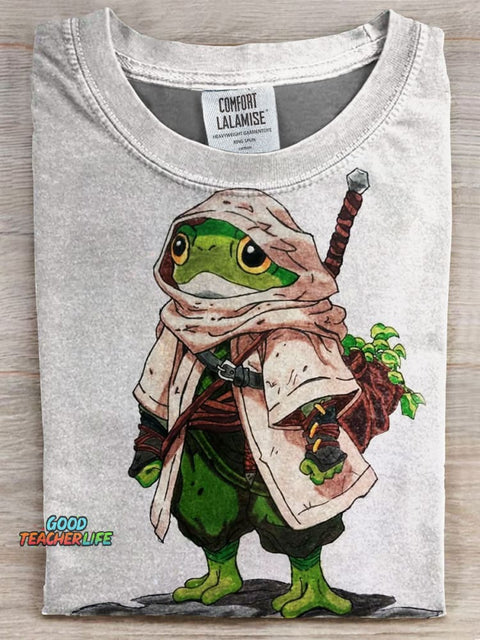Funny Frog Print Casual T-shirt
