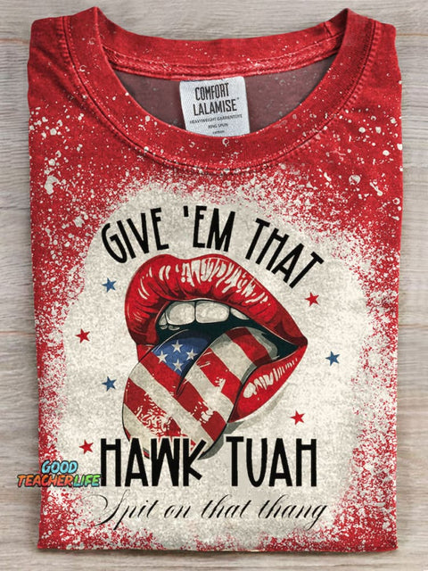 Hawk Tuah Print T-shirt