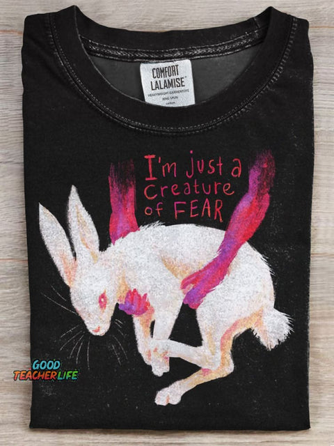 I'm Just A Creature of Fear Print Casual Top
