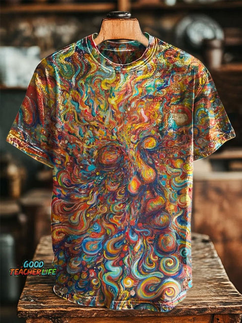 Colorful Abstract Art Print Casual T-shirt