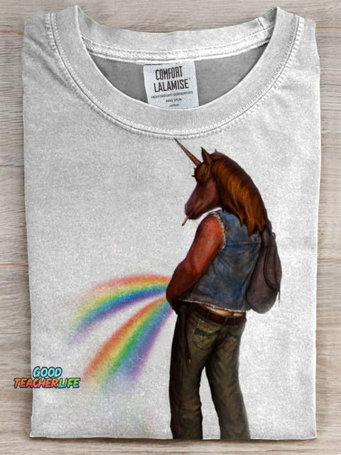Funny Horse Print Casual T-shirt