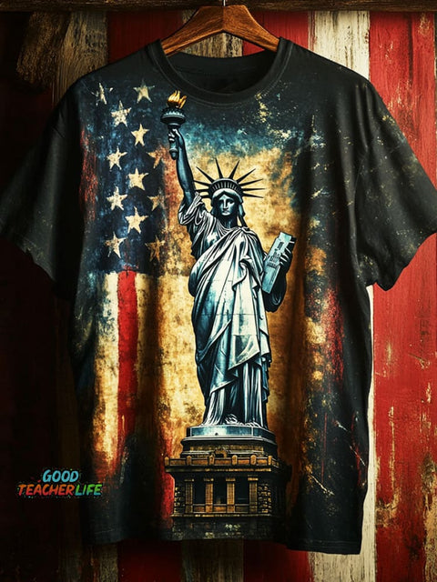 Statue of Liberty Print Casual T-shirt