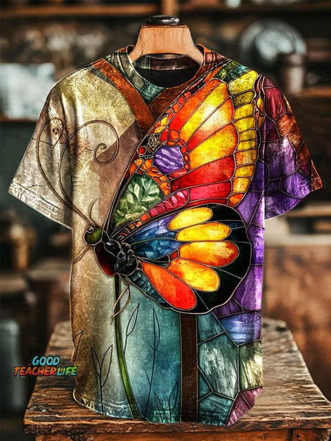 Colorful Butterfly Art Print Casual Top
