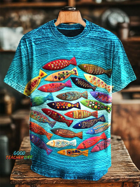 Fish Art Print Casual Top