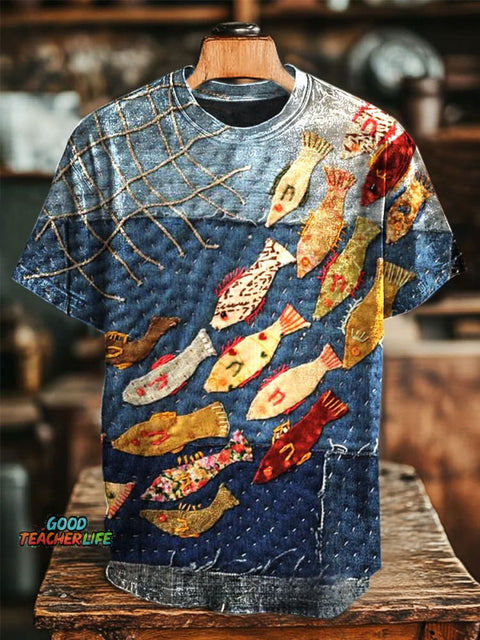 Fish Art Print Casual Top
