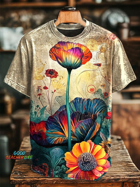 Floral Art Printed Casual Top