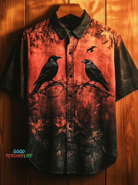 Dark Crow Art Print Casual Shirt
