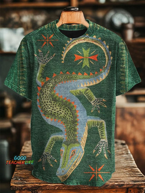 Crocodile Art Print Casual T-shirt