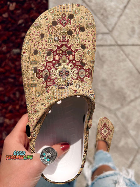 Ethnic Floral Printed Casual Shoes