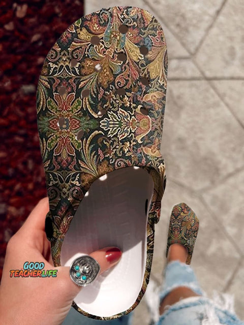 Ethnic Floral Printed Casual Shoes