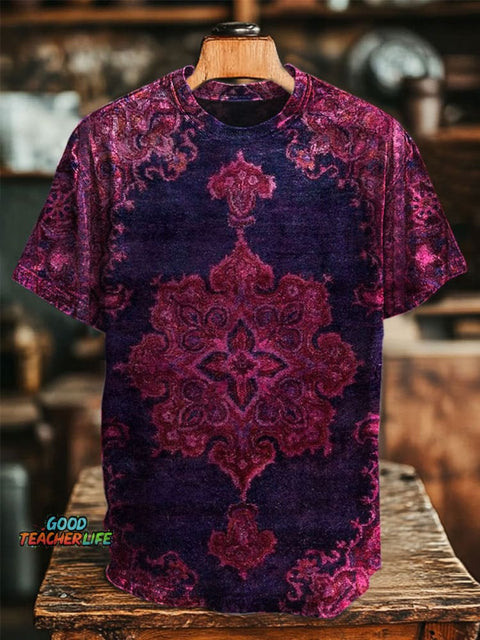 Ethnic Floral Print Casual T-shirt