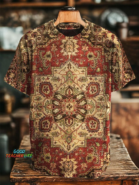 Ethnic Floral Print Casual T-shirt