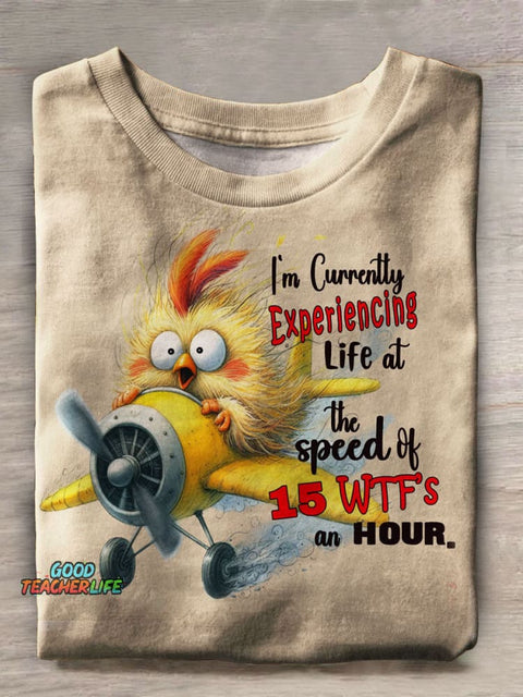 Funny Chicken  Print Casual T-shirt