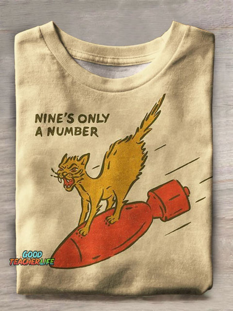 Nines Only A Number Print Casual T-shirt