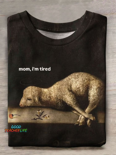 Lamb Print Casual T-shirt