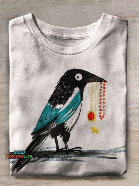 Bird Print Casual T-shirt