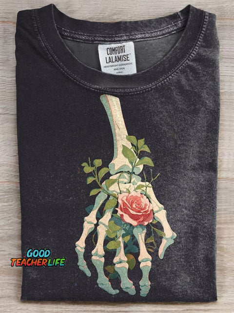 Skeleton Print Casual T-shirt