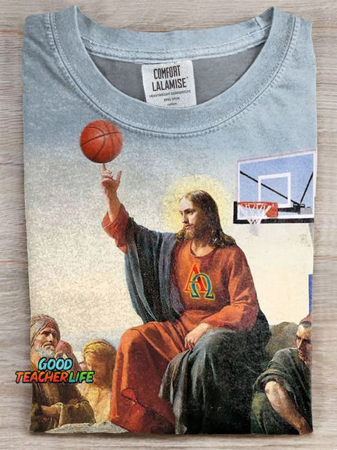 Funny Jesus Print Casual T-shirt