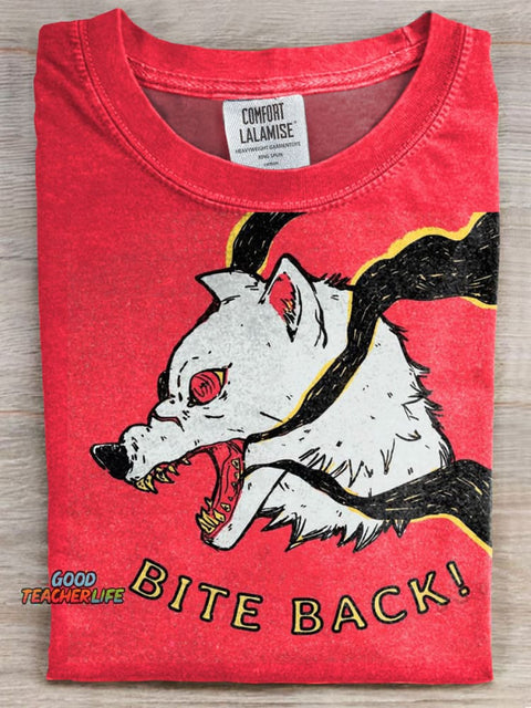Bite Back Print Casual T-shirt