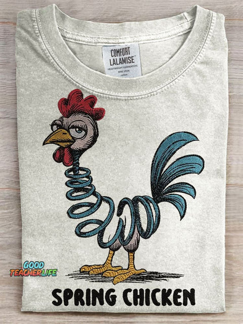 Spring Chicken Prints Casual T-shirt