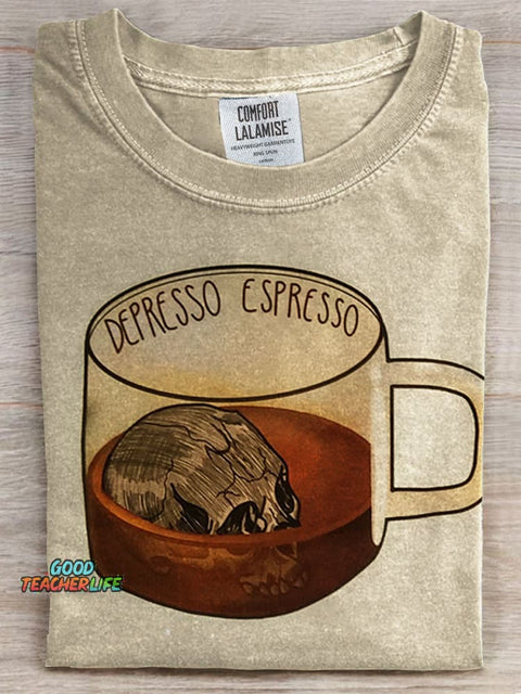 Depresso Espresso Prints Casual T-shirt