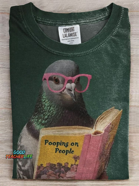 Pooping On People Prints Casual T-shirt
