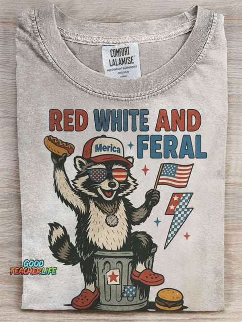 Retro Independence Day Prints Casual T-shirt
