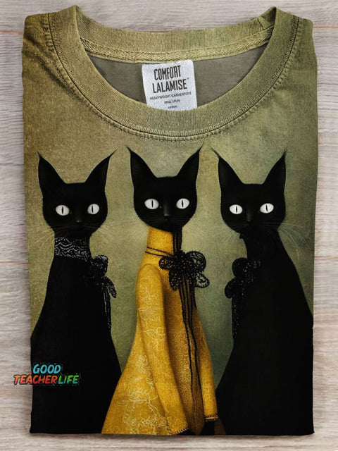 Cat Art Prints Casual T-shirt