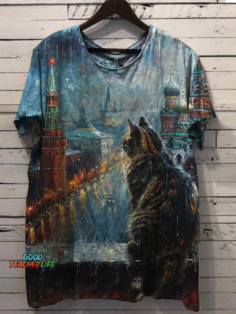 Cat Art Prints Casual T-shirt