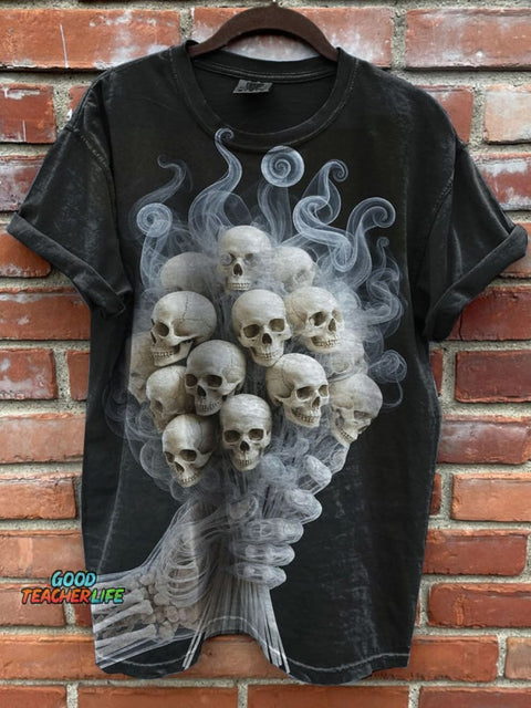 Skull Art Prints Casual T-shirt
