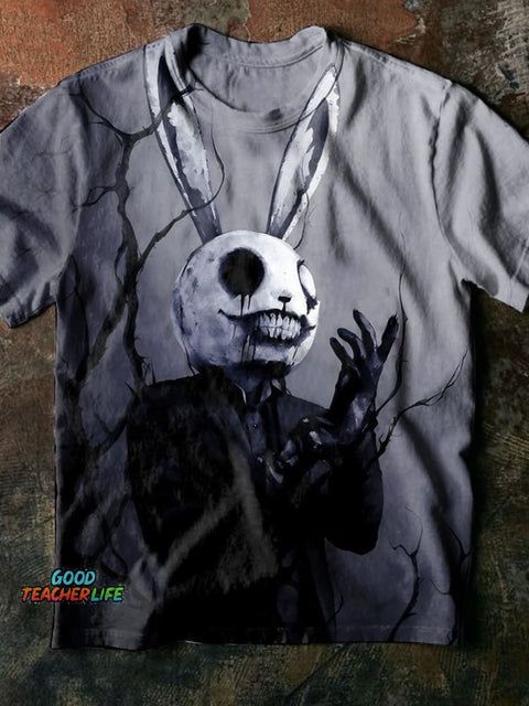 Dark Bunny Prints Casual T-shirt