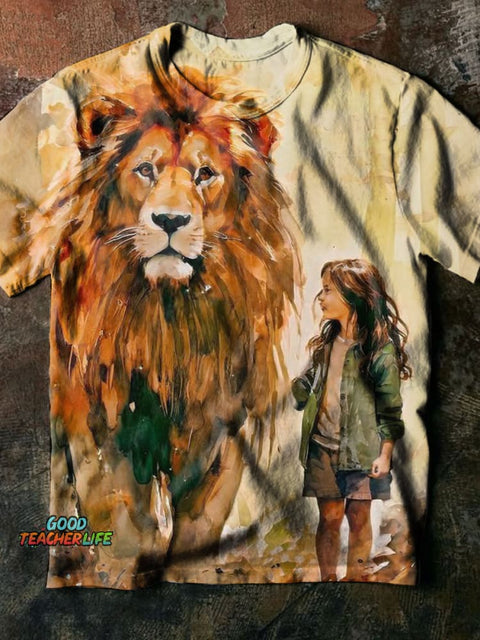 Lion Art Prints Casual T-shirt
