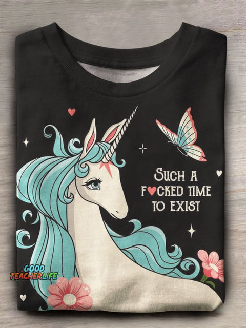 Such A Fucked Time To Exist Prints Casual T-shirt