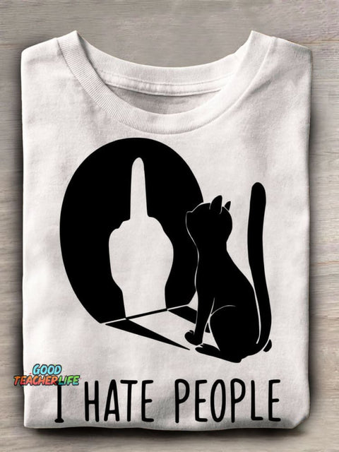 I Hate People Prints Casual T-shirt