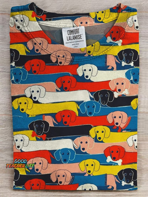 Dachshund Prints Casual T-shirt