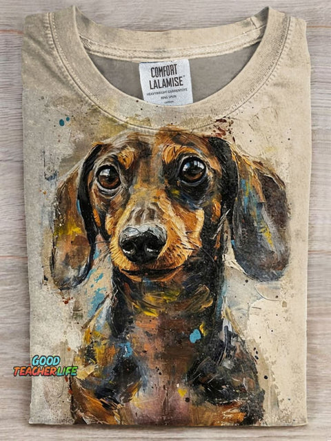 Dog Prints Casual T-shirt