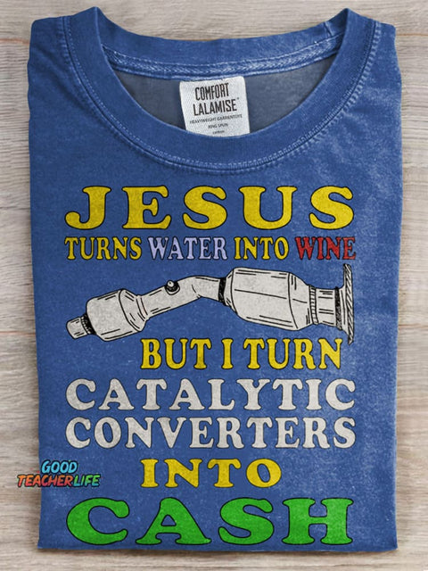 Jesus Turns Water Into Wine Prints Casual T-shirt
